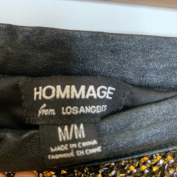 Hommage Metallic Tinsel A-Line Gold Silver Skirt - Picture 5 of 7